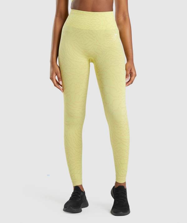 Damske Legíny Gymshark Adapt Animal Seamless Žlté | FN1689573